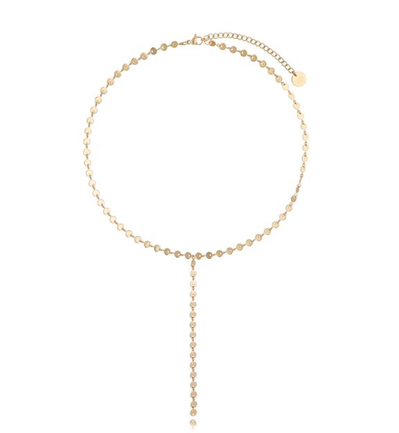 Naszyjnik ze stali szlachetnej pozłacany z krawatką Secret of Joy NSA0266