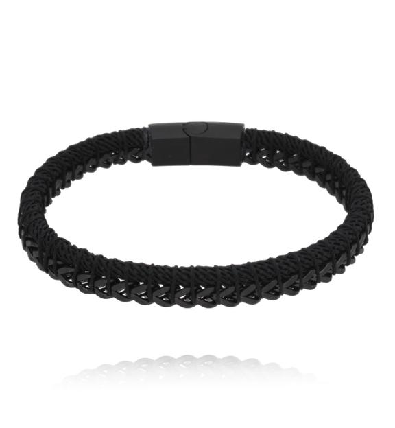 Bransoletka męska czarna Agapito BMITC0768