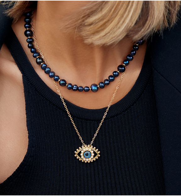 Naszyjnik z ciemnych pereł Pearls&Gold NPE0082