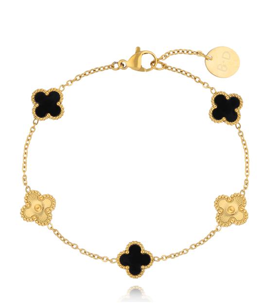 Bransoletka z koniczynkami złota Clovers BSY0112