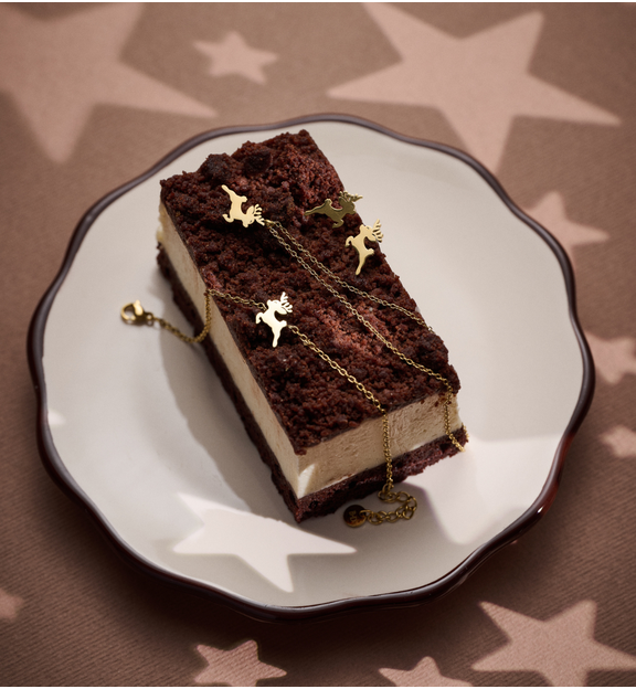 Zestaw świątecznej biżuterii ze złotymi reniferami ZN0061