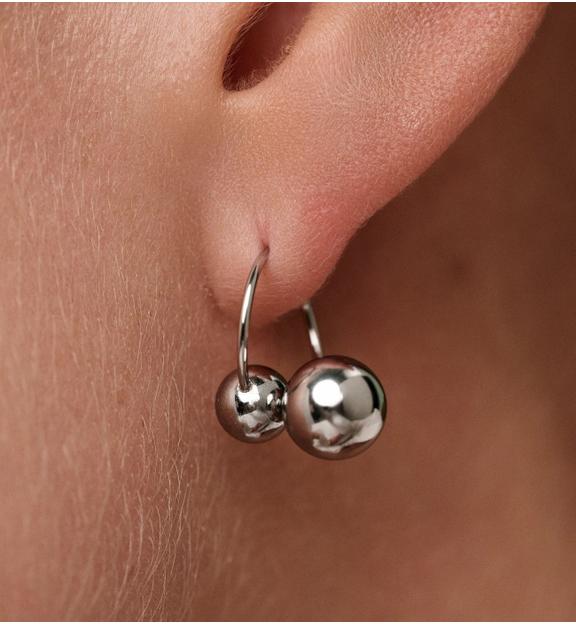 Kolczyki srebrne kółka z kuleczkami Balls KSA0007