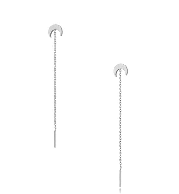 Kolczyki srebrne wiszące Long Moon KSA0306