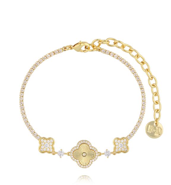 Bransoletka z motywem koniczyn złota BSS0264