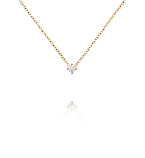 Naszyjnik z subtelną cyrkonią złoty NSY0623