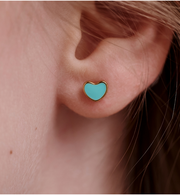 Kolczyki serduszka w odcieniu błękitu KSY0478