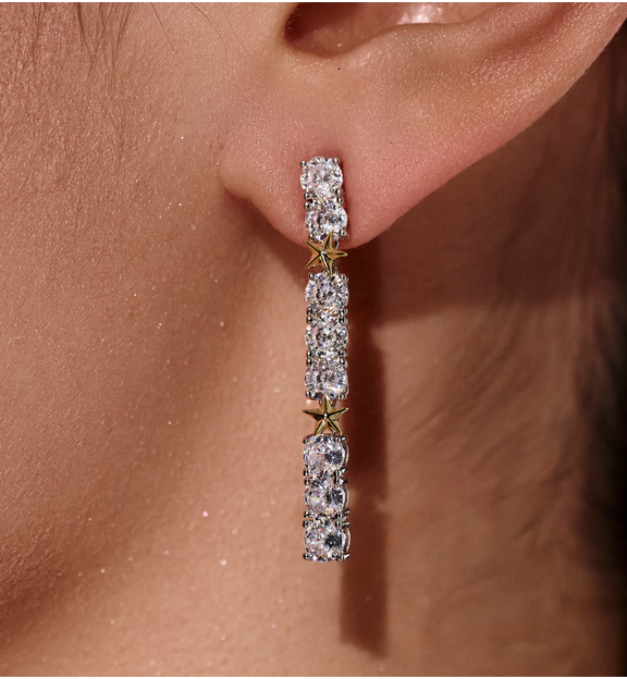 Kolczyki z gwiazdkami i cyrkoniami KSS2138