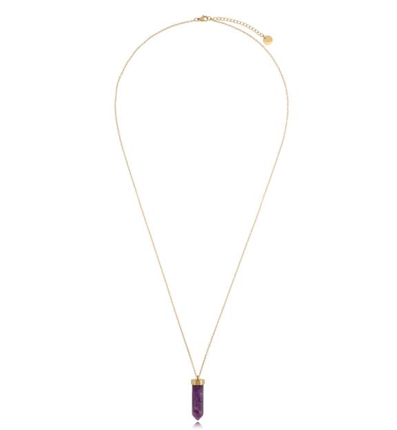 Naszyjnik złoty z ametystem Go Get It 65 cm NSA0558