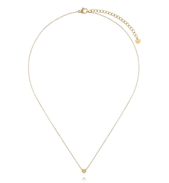 Naszyjnik z mini sercem i cyrkonią złoty NSY0764