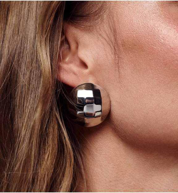 Kolczyki kule srebrne duże fasetowane KSY0397