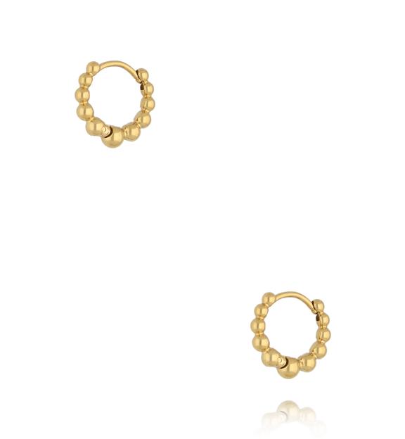 Kolczyk klasyczne złote kółeczka w kulki KSA2517