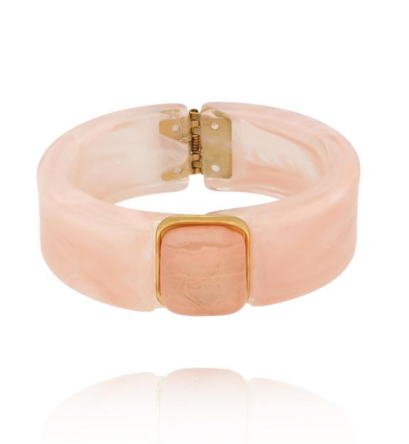 Bransoletka w odcieniu pudrowej brzoskwini z prostokątnym zapięciem BEU0009