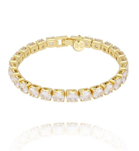 Bransoletka tenisowa z okrągłymi kryształami BSS0283