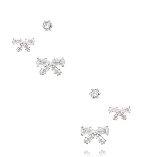 Zestaw kolczyków z cyrkoniami srebrny KMB0011