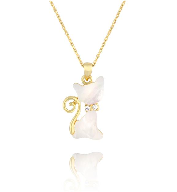 Naszyjnik złoty z kotkiem Glam Charms NS0283