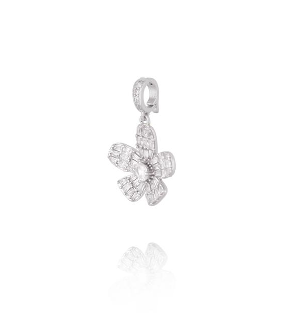 Charms srebrny kwiatek z kryształkami CHSS0009