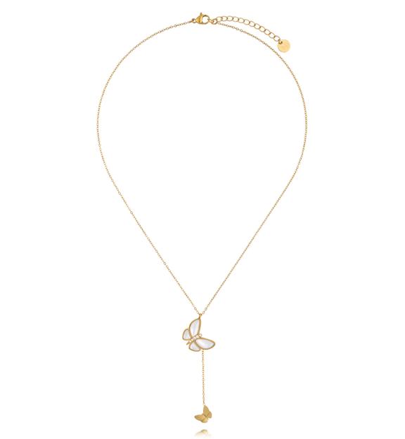 Naszyjnik z motylem i delikatnym łańcuszkiem NSY0877