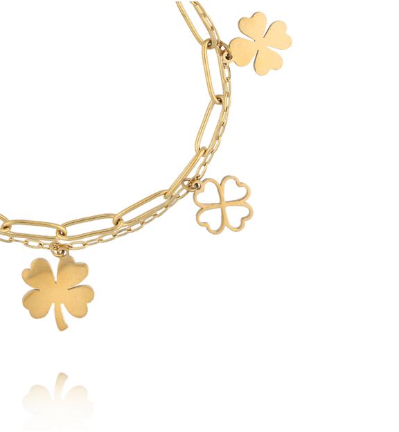 Bransoletka złota z koniczynkami BEA0075