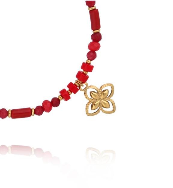 Bransoletka czerwona z koniczyną BTW3489