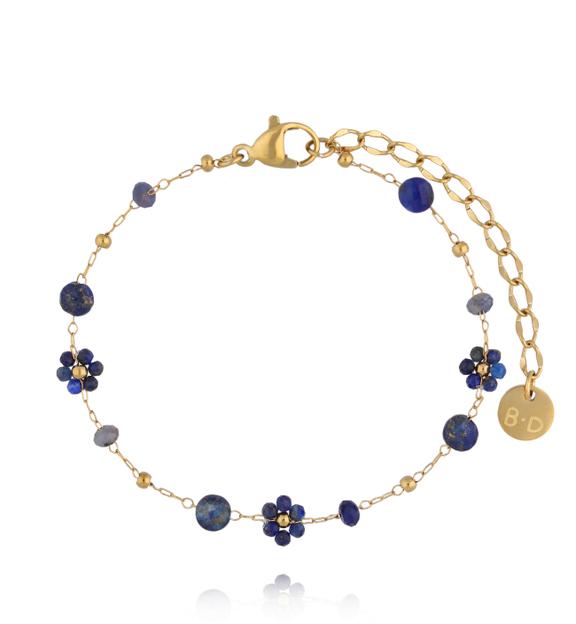 Bransoletka z lapisami z motywem kwiatków BSC2389