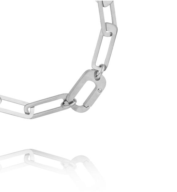 Bransoletka z geometrycznych ogniw w srebrnym kolorze BEA0066