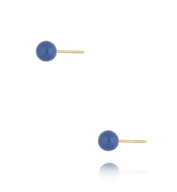 Kolczyki kulki z niebieską emalią 5 mm Enamel Balls KSA1592