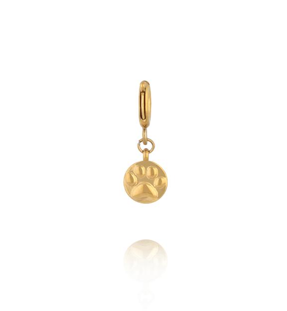 Charms złoty medalion z psią łapką  CHA0133