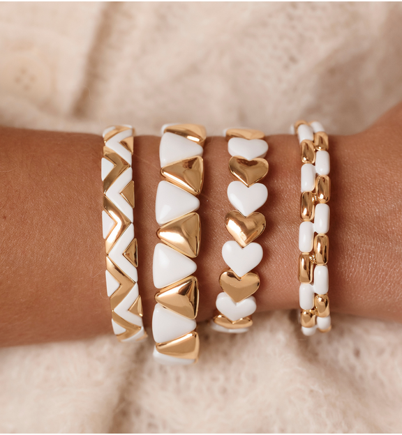 Bransoletka biało-złota BCR0038