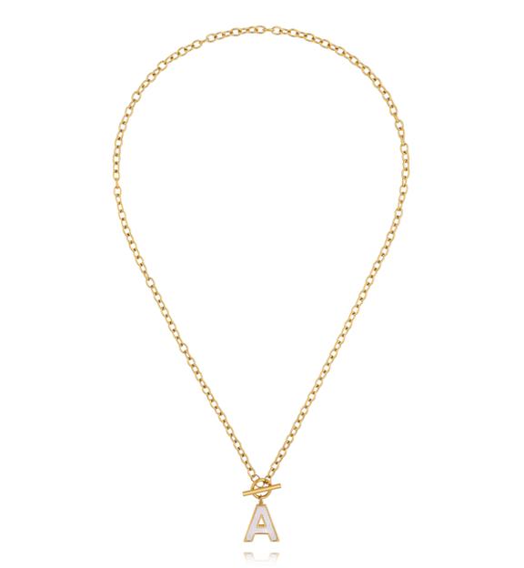 Naszyjnik z literą A i zapięciem toggle NSY0858