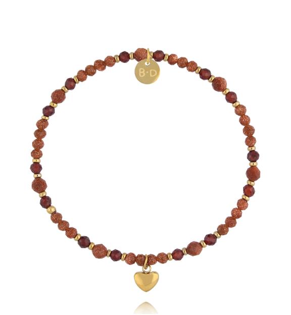 Bransoletka z piaskiem pustyni i sercem BTW3752