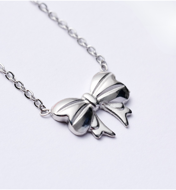 Naszyjnik  z kokardką srebrny NSY0515