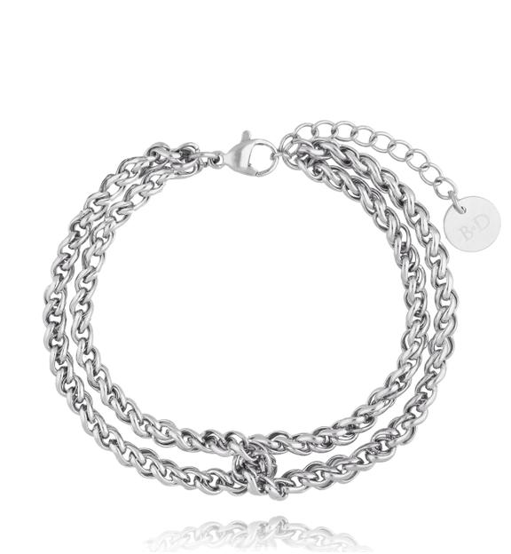Bransoletka z łańcuchem srebrna Steel Grace BSA0641