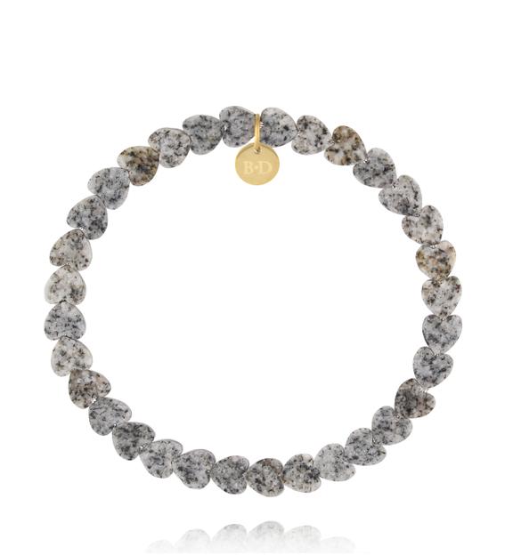 Bransoletka z serc- szare jadeity BTW3736