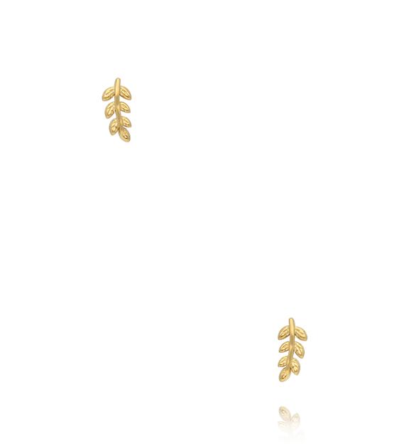 Kolczyki z listkiem – złocone KSY0574