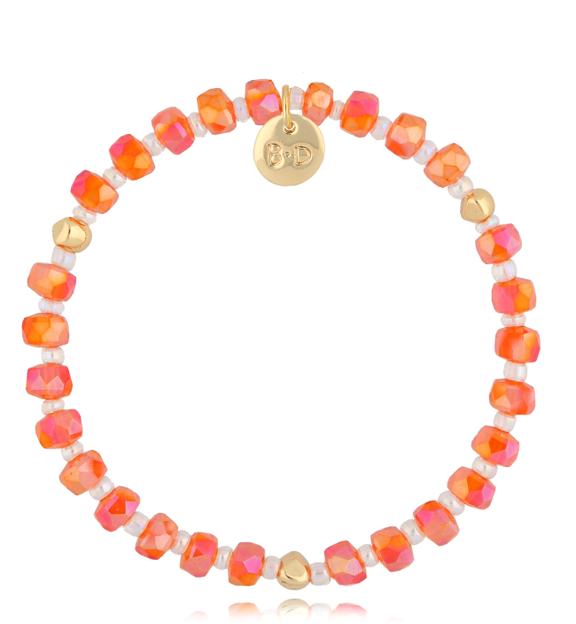 Bransoletka z pomarańczowymi kryształkami Clear Sky BCY0227