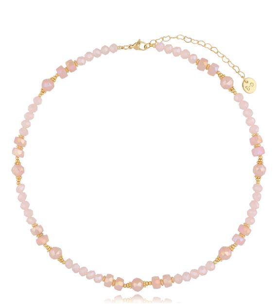 Naszyjnik z różowymi kryształkami Clear Sky NCY0037