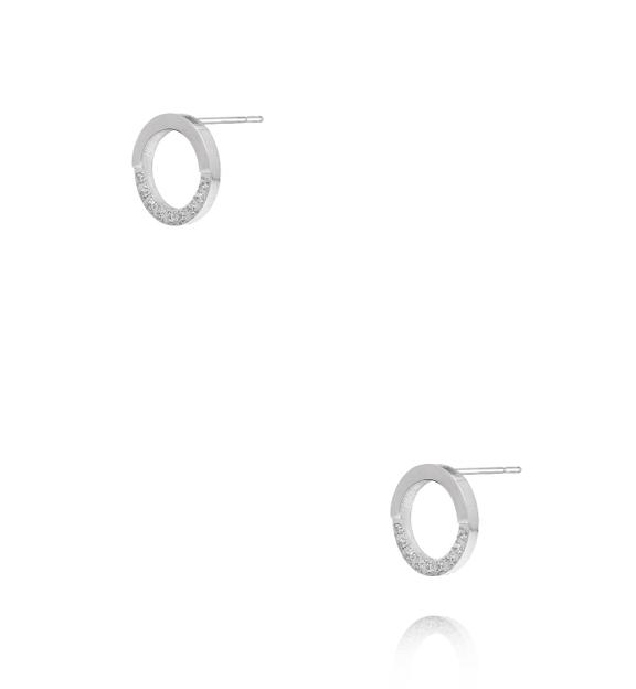 Kolczyki srebrne z cyrkoniami – minimalistyczne koła KSY0355