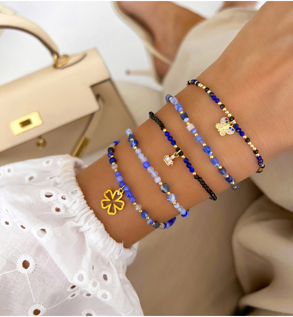 Bransoletka z lapisami i motylkiem Siamanna BTW2648