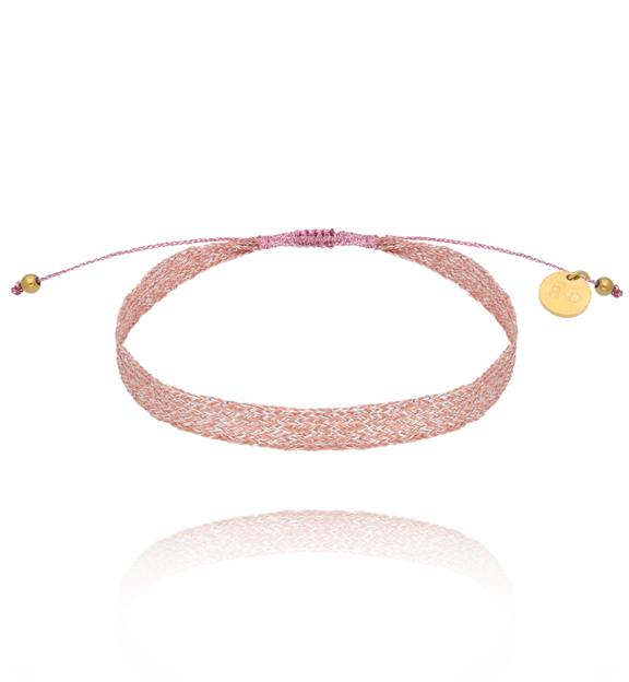 Bransoletka z tasiemką różowa Glow Up BSC1916