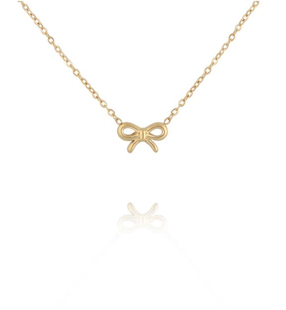 Naszyjnik z kokardką złoty NSY0791