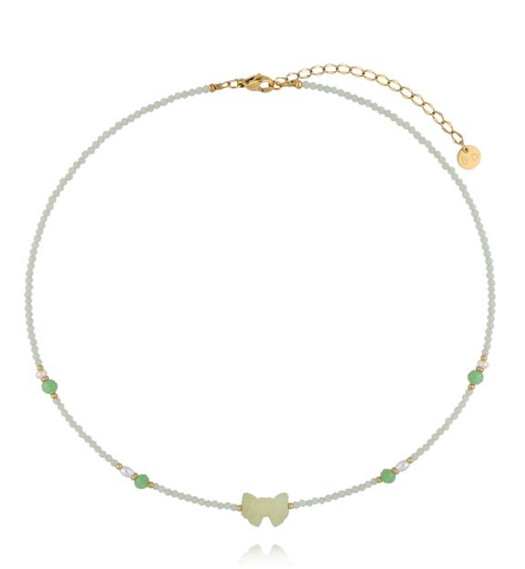 Naszyjnik z jadeitów i kokardą NPA1539