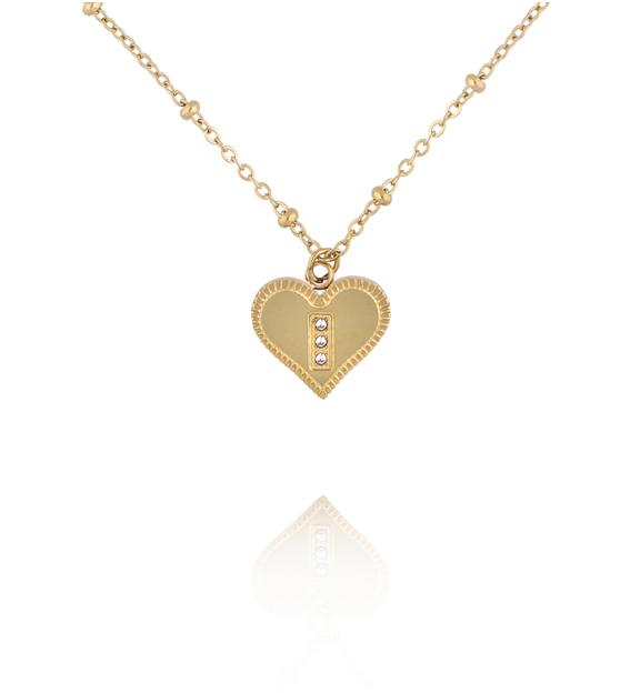 Naszyjnik z sercem i delikatnymi kryształkami NSY0779