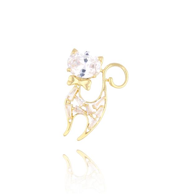 Broszka z transparentnym kotkiem Gatto Lucido BRSS0085