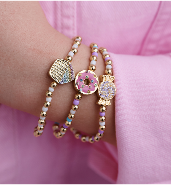 Bransoletka dla dziewczynki kolorowa z zawieszką BSS0292