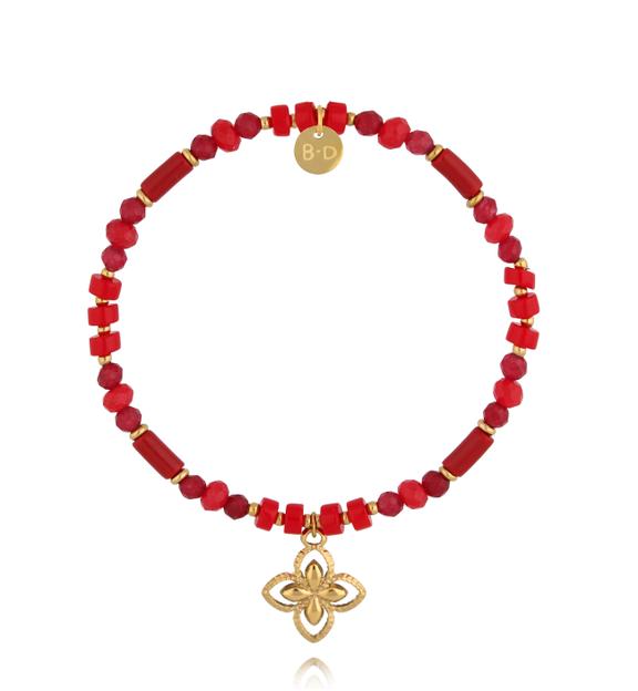 Bransoletka czerwona z koniczyną BTW3489