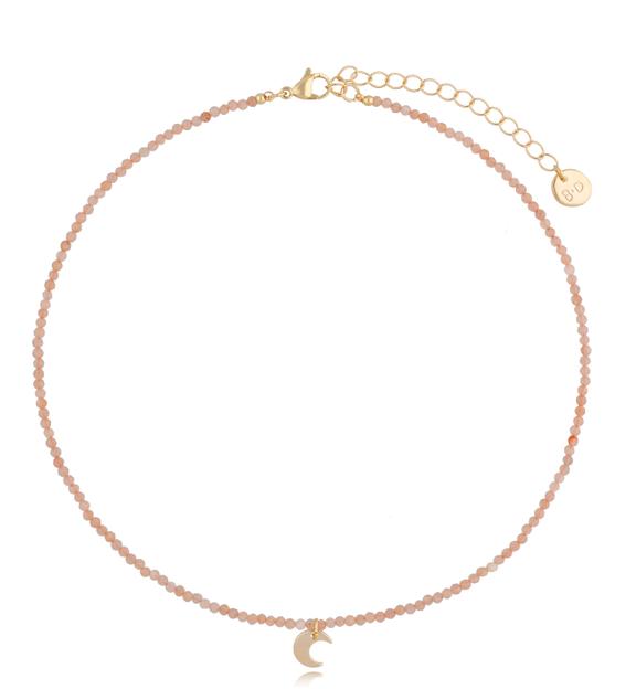 Naszyjnik z kamieniami słonecznymi i ksieżycem Pastel NTW0316