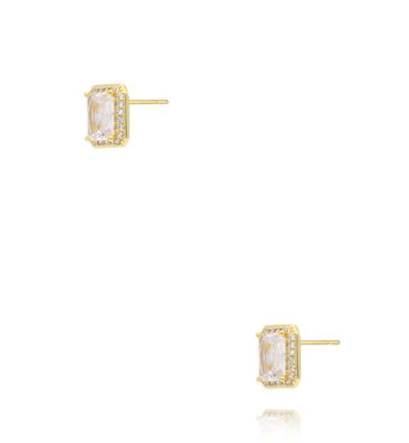 Kolczyki prostokątne z transparentnymi kryształami KSS2189