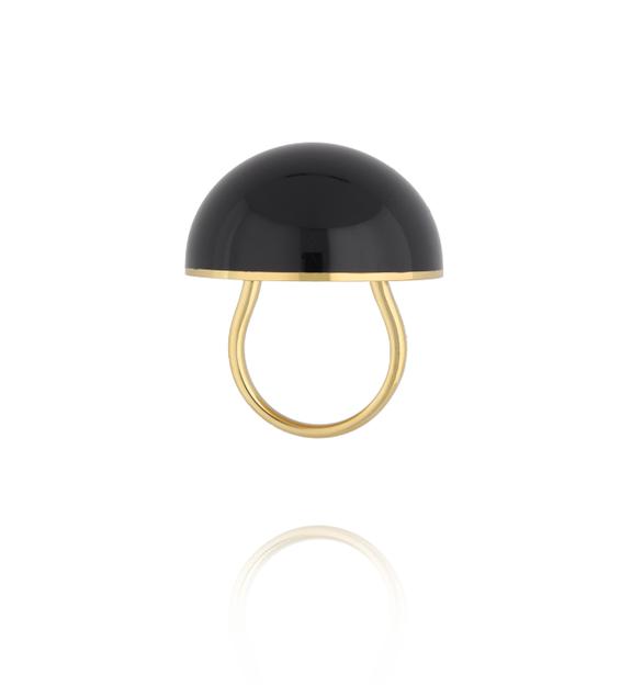 Pierścionek złoty z czarną emalią PSA1208