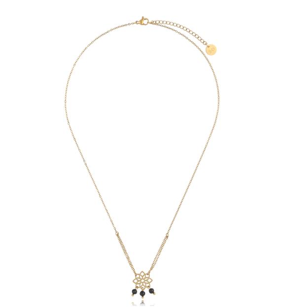 Naszyjnik z rozetką i agatami Sorcery NSY0155