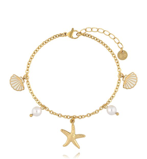 Bransoletka z muszlami i rozgwiazdą BSY0395